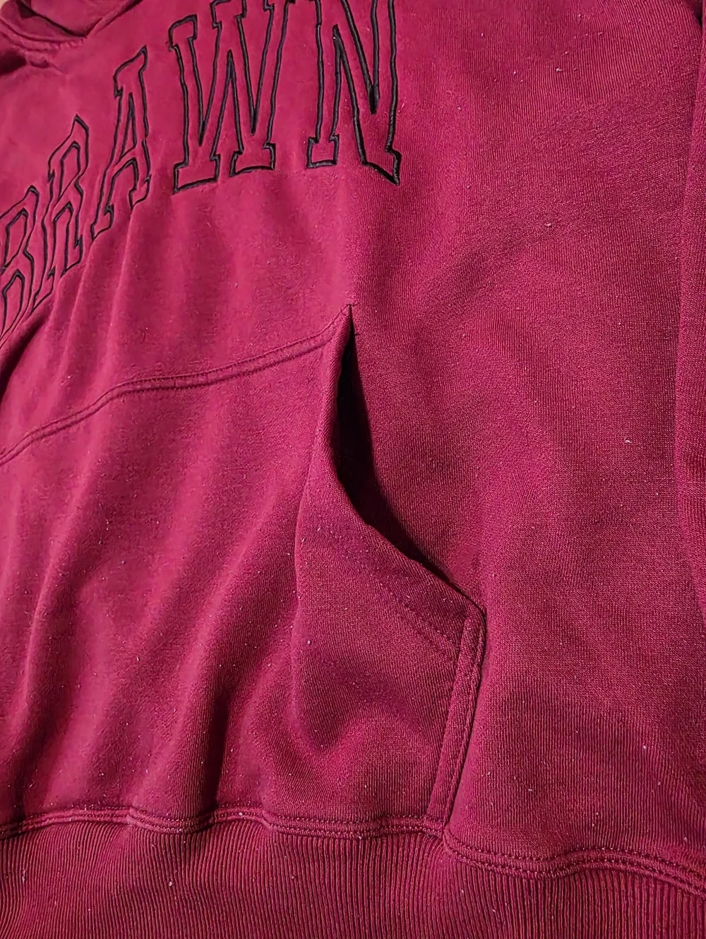 100 Brawn Maroon Pullover Hoodie Big Man Wear - Picture 6 of 9